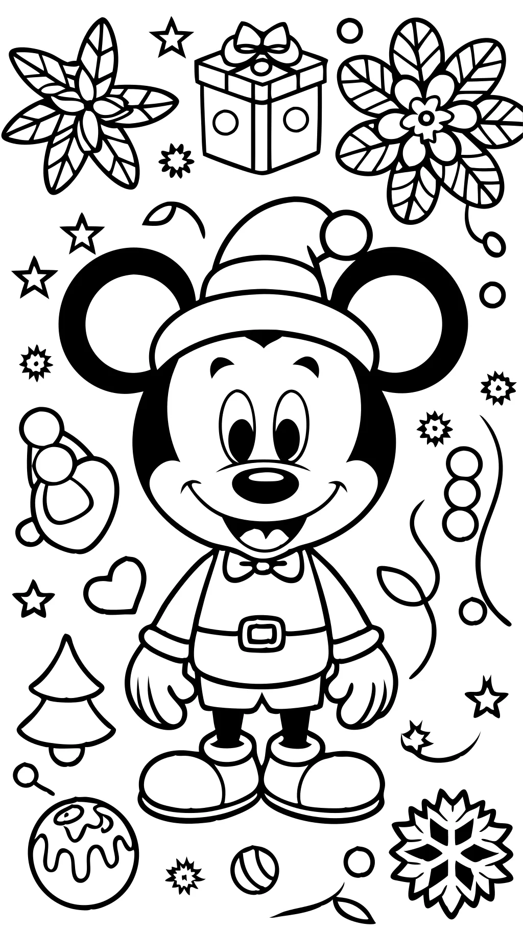 christmas mickey mouse coloring pages